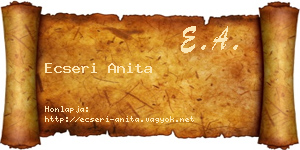 Ecseri Anita névjegykártya