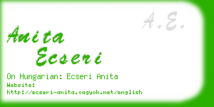 anita ecseri business card